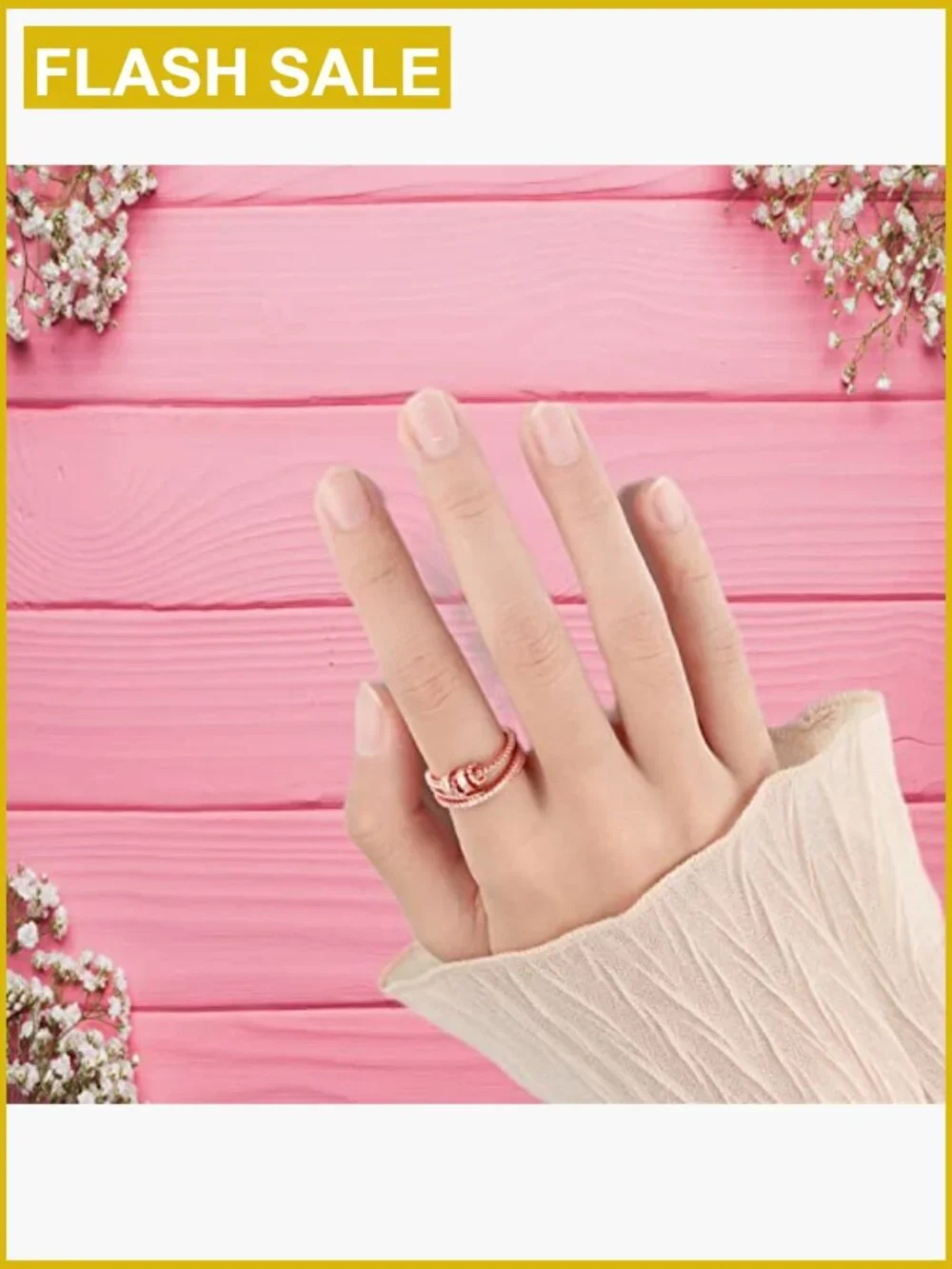 18K Gold Plated Adjustable Spinner Fidget Ring for Anxiety Relief Women Girls